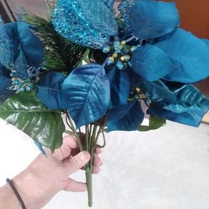 Poinsettia Bush Teal X 6 "You will receive a total of 6 Bushes in this order".